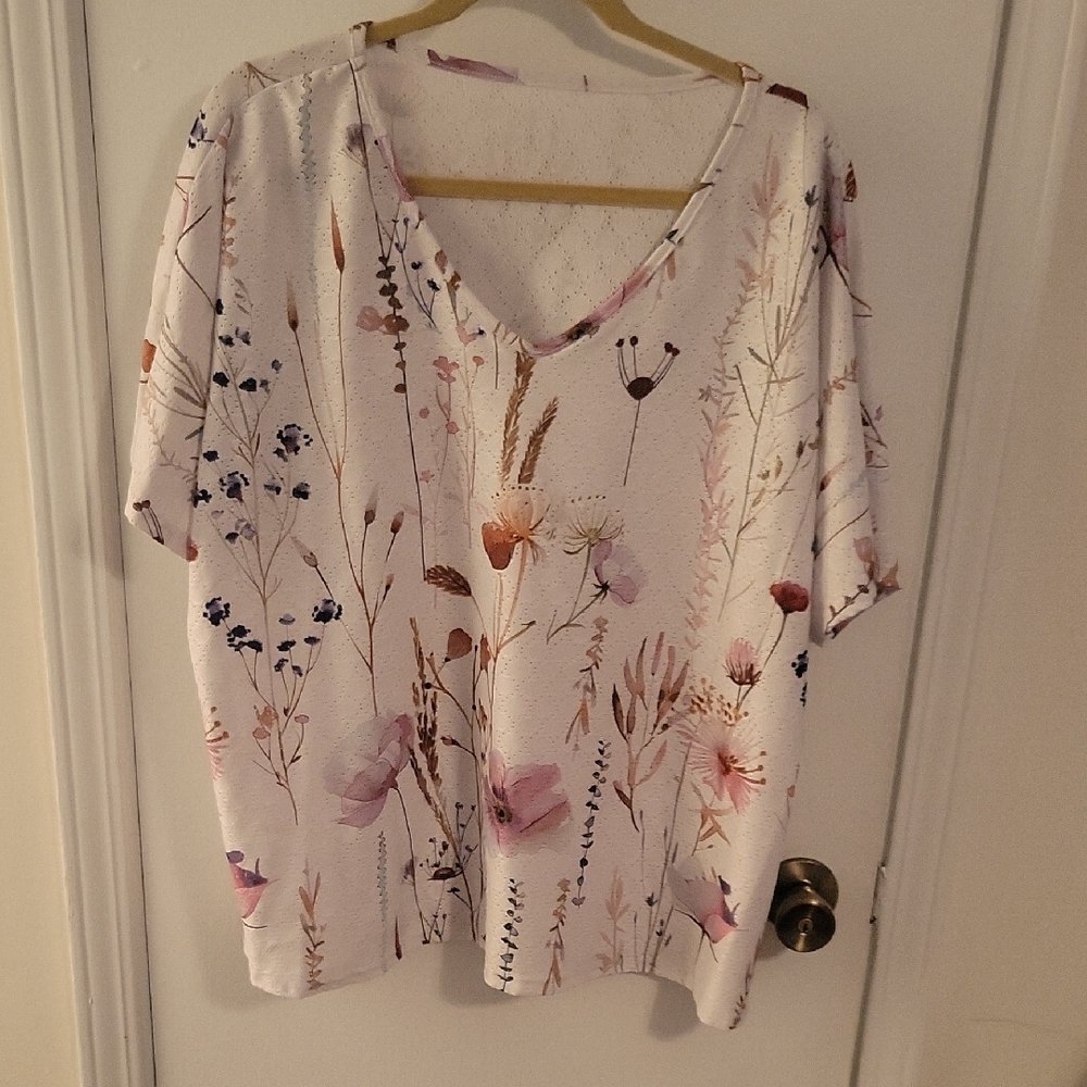 Floral V-Neck Women's Top
